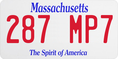 MA license plate 287MP7