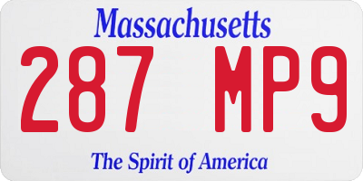 MA license plate 287MP9