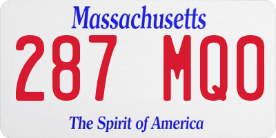 MA license plate 287MQ0