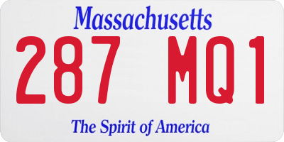MA license plate 287MQ1
