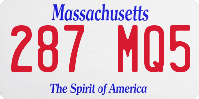 MA license plate 287MQ5