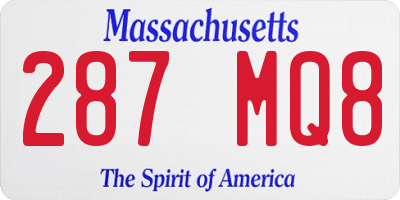 MA license plate 287MQ8