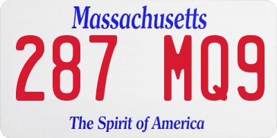 MA license plate 287MQ9