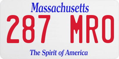 MA license plate 287MR0