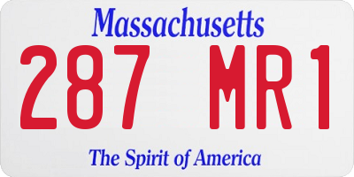 MA license plate 287MR1