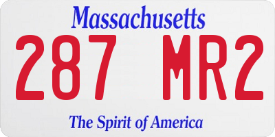 MA license plate 287MR2