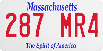 MA license plate 287MR4