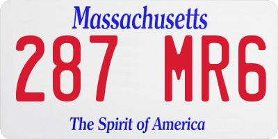 MA license plate 287MR6