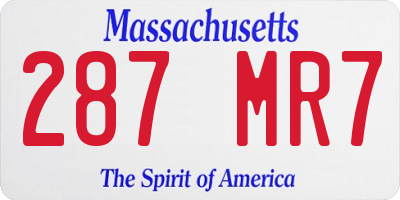 MA license plate 287MR7