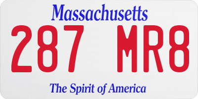 MA license plate 287MR8