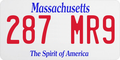 MA license plate 287MR9