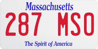MA license plate 287MS0