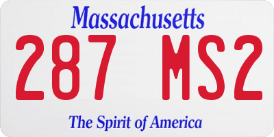 MA license plate 287MS2