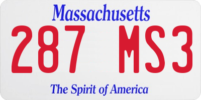 MA license plate 287MS3