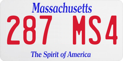 MA license plate 287MS4
