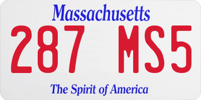 MA license plate 287MS5
