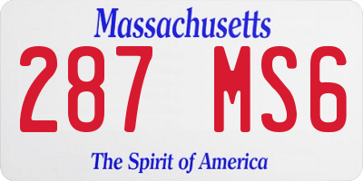 MA license plate 287MS6