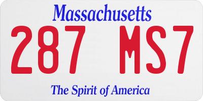 MA license plate 287MS7