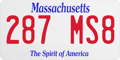 MA license plate 287MS8