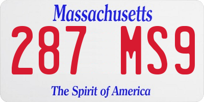 MA license plate 287MS9