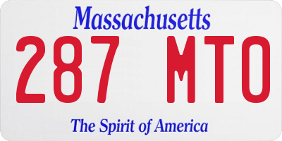 MA license plate 287MT0