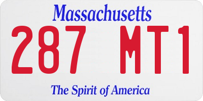 MA license plate 287MT1