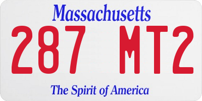 MA license plate 287MT2