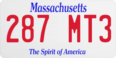 MA license plate 287MT3