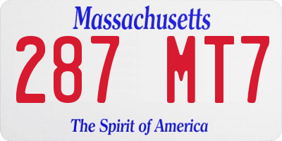 MA license plate 287MT7