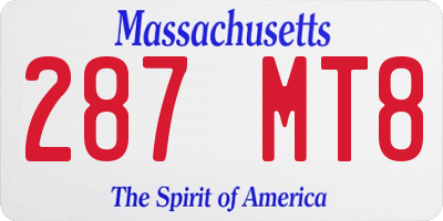 MA license plate 287MT8