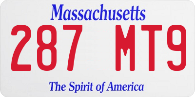 MA license plate 287MT9