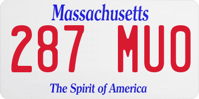 MA license plate 287MU0