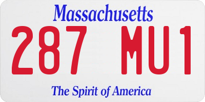 MA license plate 287MU1