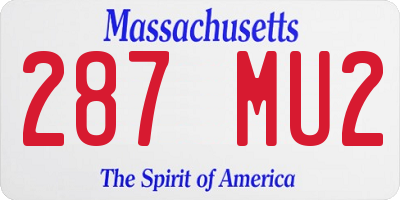 MA license plate 287MU2