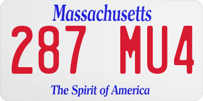 MA license plate 287MU4