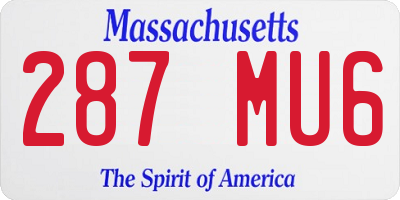 MA license plate 287MU6