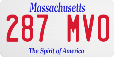 MA license plate 287MV0