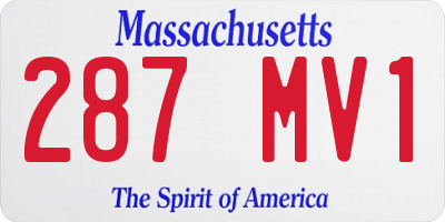 MA license plate 287MV1
