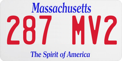 MA license plate 287MV2