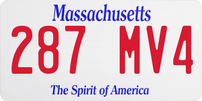 MA license plate 287MV4