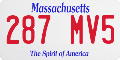 MA license plate 287MV5