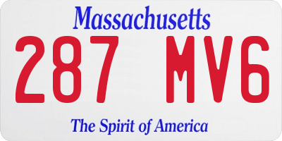 MA license plate 287MV6