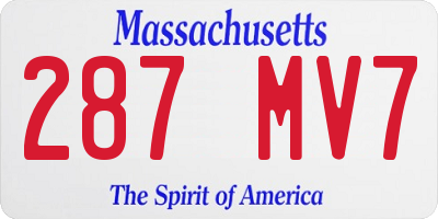 MA license plate 287MV7