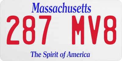MA license plate 287MV8