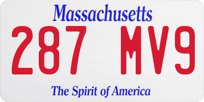 MA license plate 287MV9