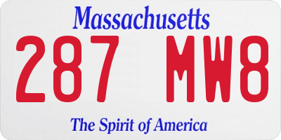 MA license plate 287MW8