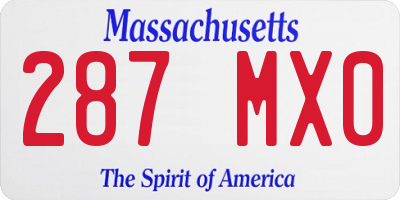 MA license plate 287MX0