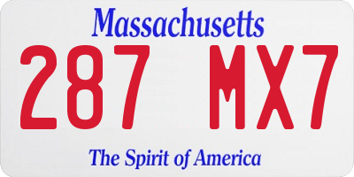 MA license plate 287MX7