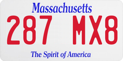 MA license plate 287MX8
