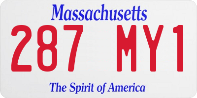 MA license plate 287MY1